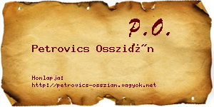 Petrovics Osszián névjegykártya